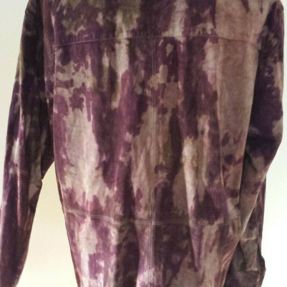 Ralph Lauren brown suede leather shirt jacket medium large XL unisex cowboy dyed - Picture 3 of 3